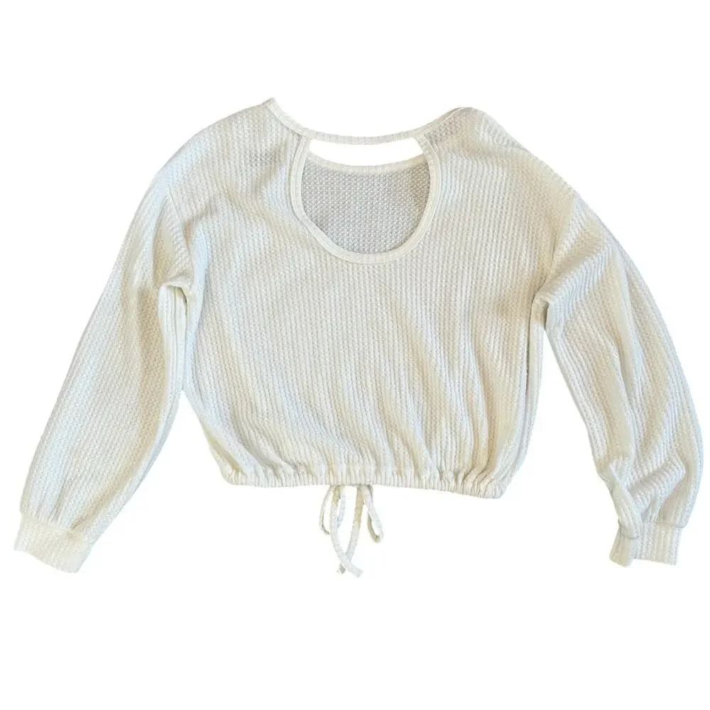 Hollister‎ Women's Waffle Open Back Shirt Super Soft Size XS